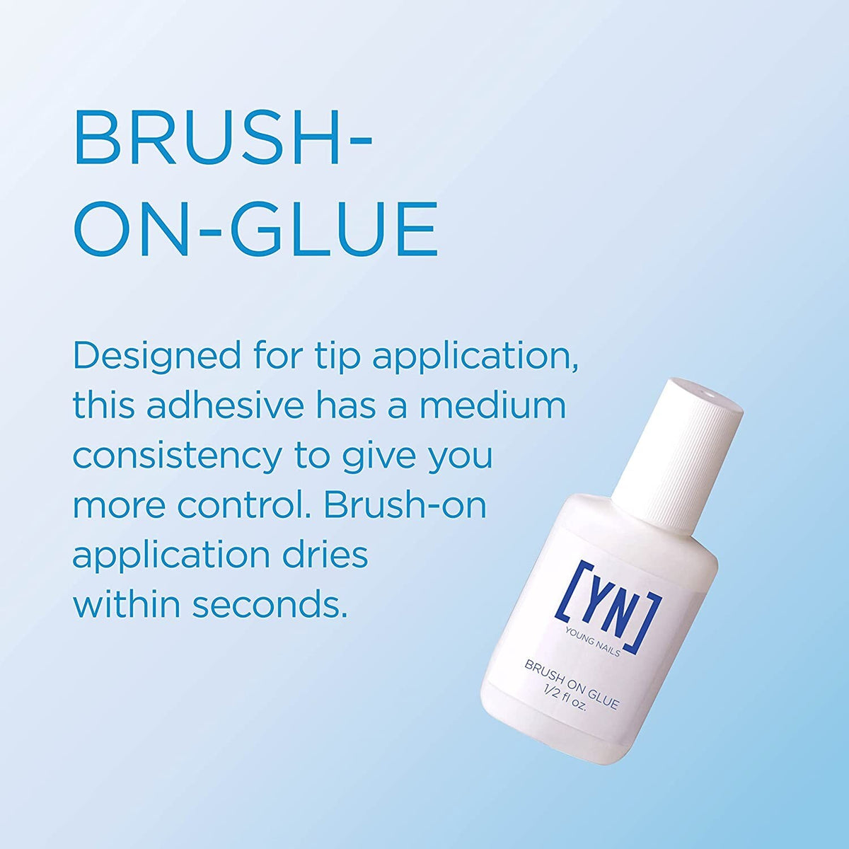 Nail Glue - Strong Adhesive for Gel, Acrylic & Natural Nails 0.5 Fl Oz