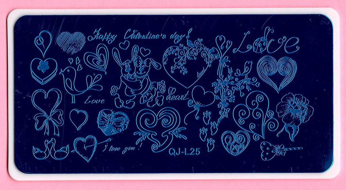 Valentine's Day Nail Art Stamping Plate Set - Multiple Designs for DIY & Professional Use