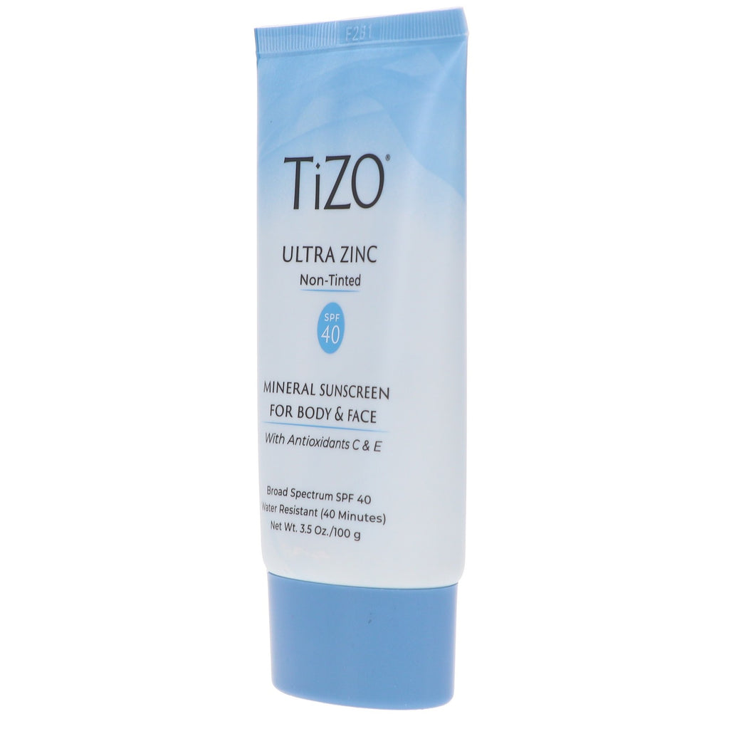 SPF 40 Zinc Sunscreen for Face & Body Non-Tinted with Antioxidants 3.5 oz