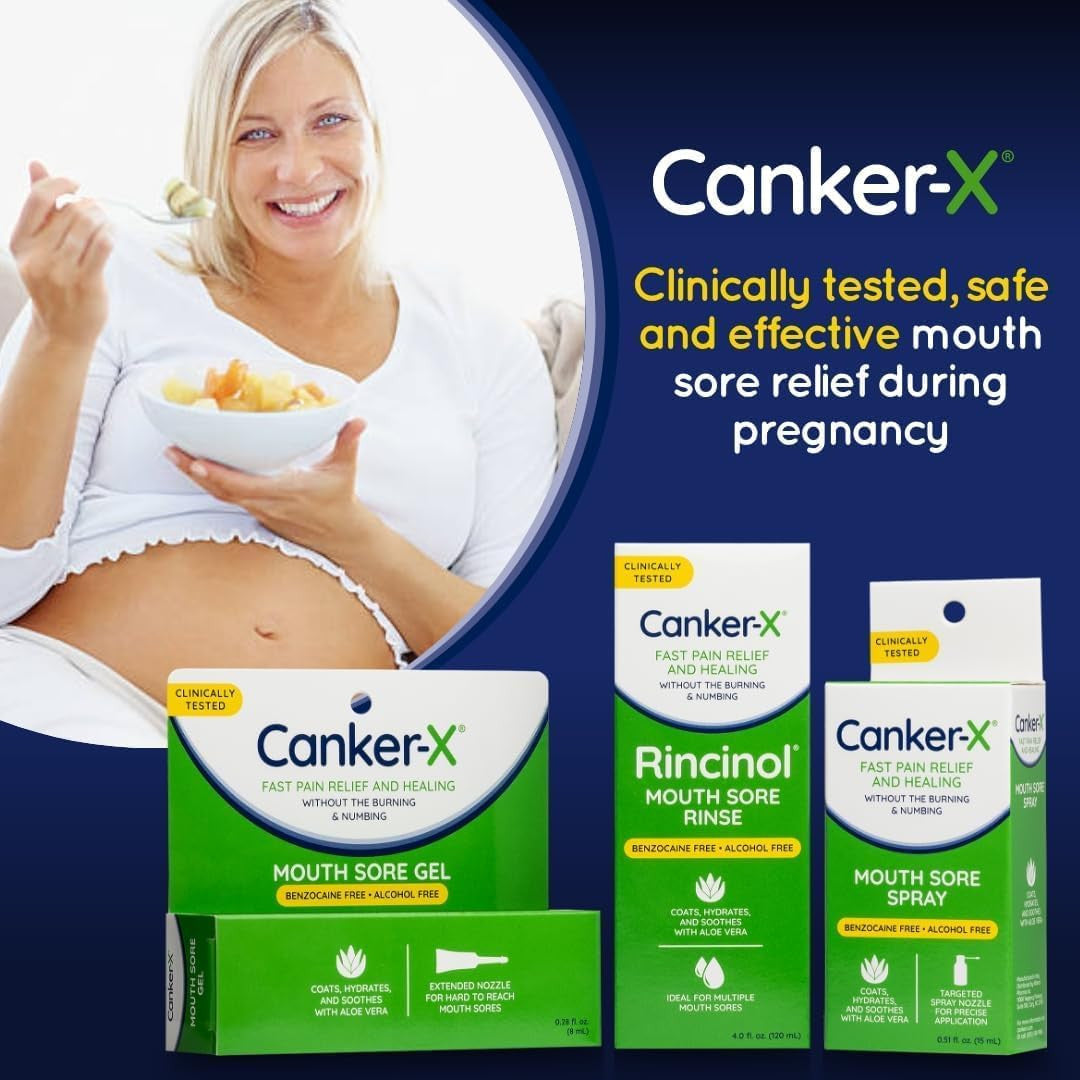 Oral Pain Relief Mouthwash for Canker Sores & Mouth Burns - Benzocaine & Alcohol Free