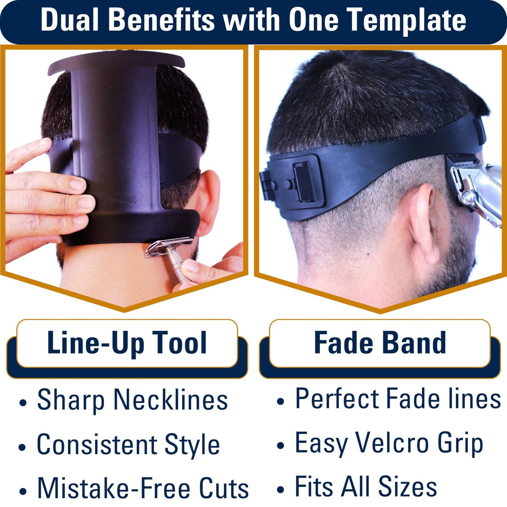 Men's Self Haircut Kit with Neckline Shaving Guide & Fade Band