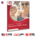 Temporary Tattoo Paper for Inkjet Printer - Skin Safe, Water Resistant 8.5x11 (5 Sheets) - DIY Fun