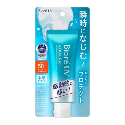 Biore UV Aqua Rich Watery Essence SPF50+ PA++++ Sunscreen 70ml - Water-Light Texture, Made in Japan