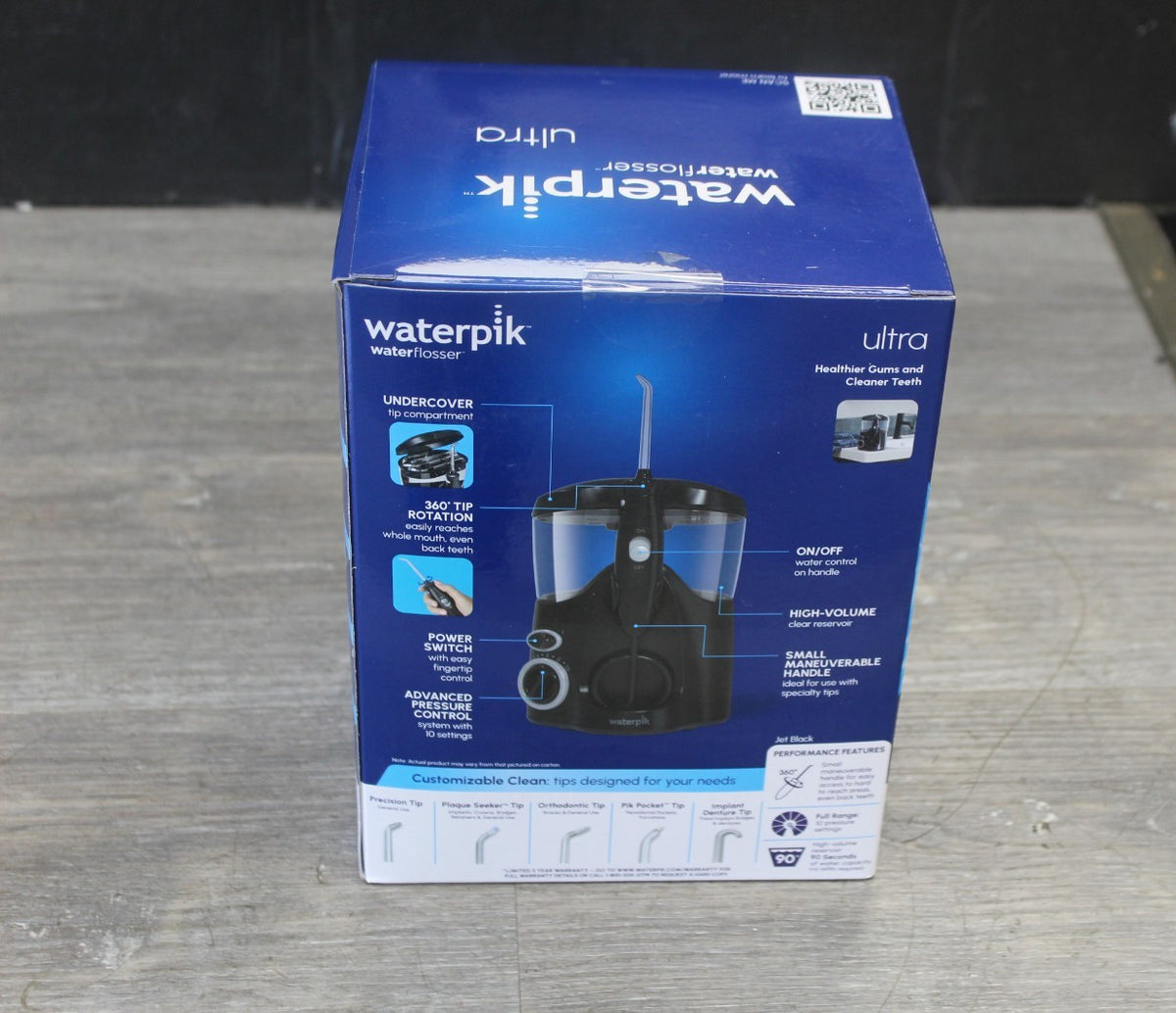 Waterpik Ultra Water Flosser Jet Black WF-112W with 10 Pressure Settings & 5 Tips