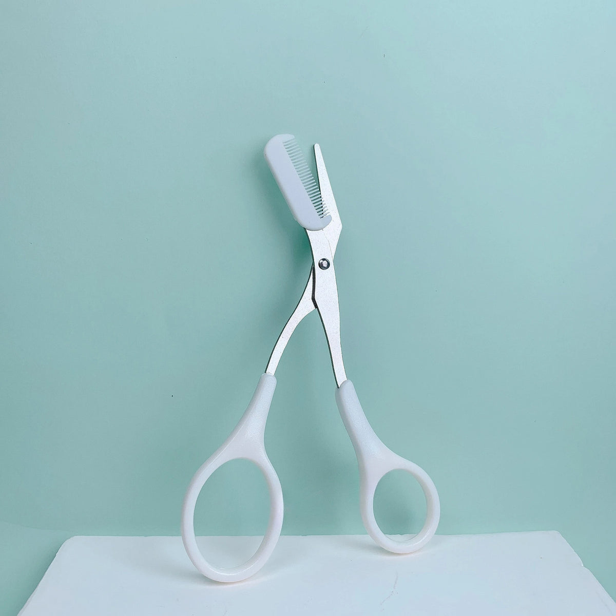 Eyebrow Trimming Scissors with Comb - Stainless Steel Grooming Tool