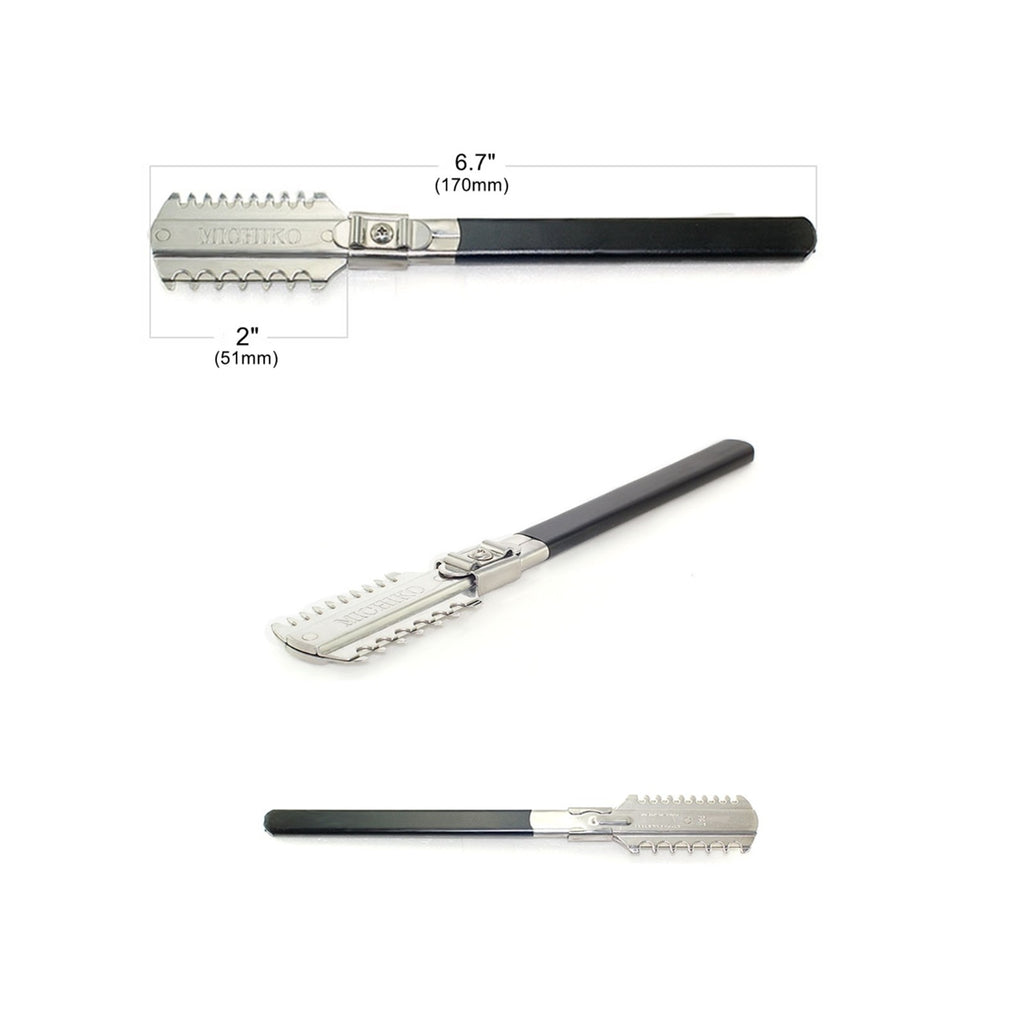 Japanese Double-Edge Razor Comb with 10 Platinum Coated Blades for Precise Hair Styling