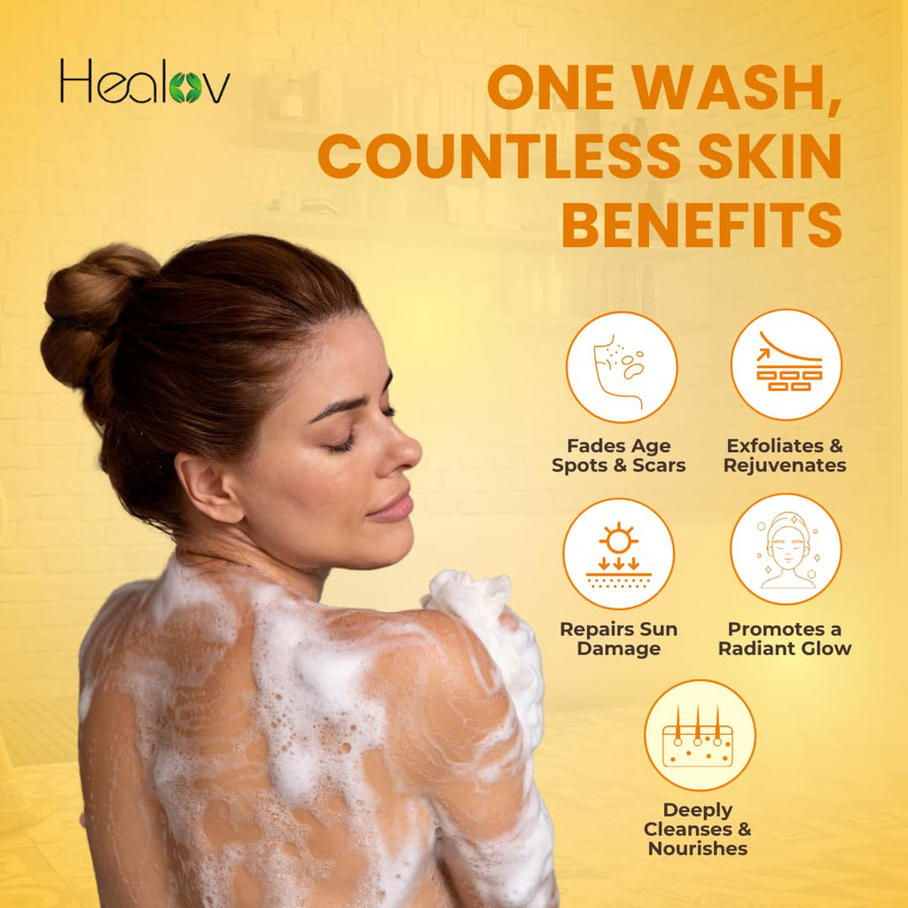 Turmeric Body Wash for Brightening & Exfoliating - Natural Skin Care