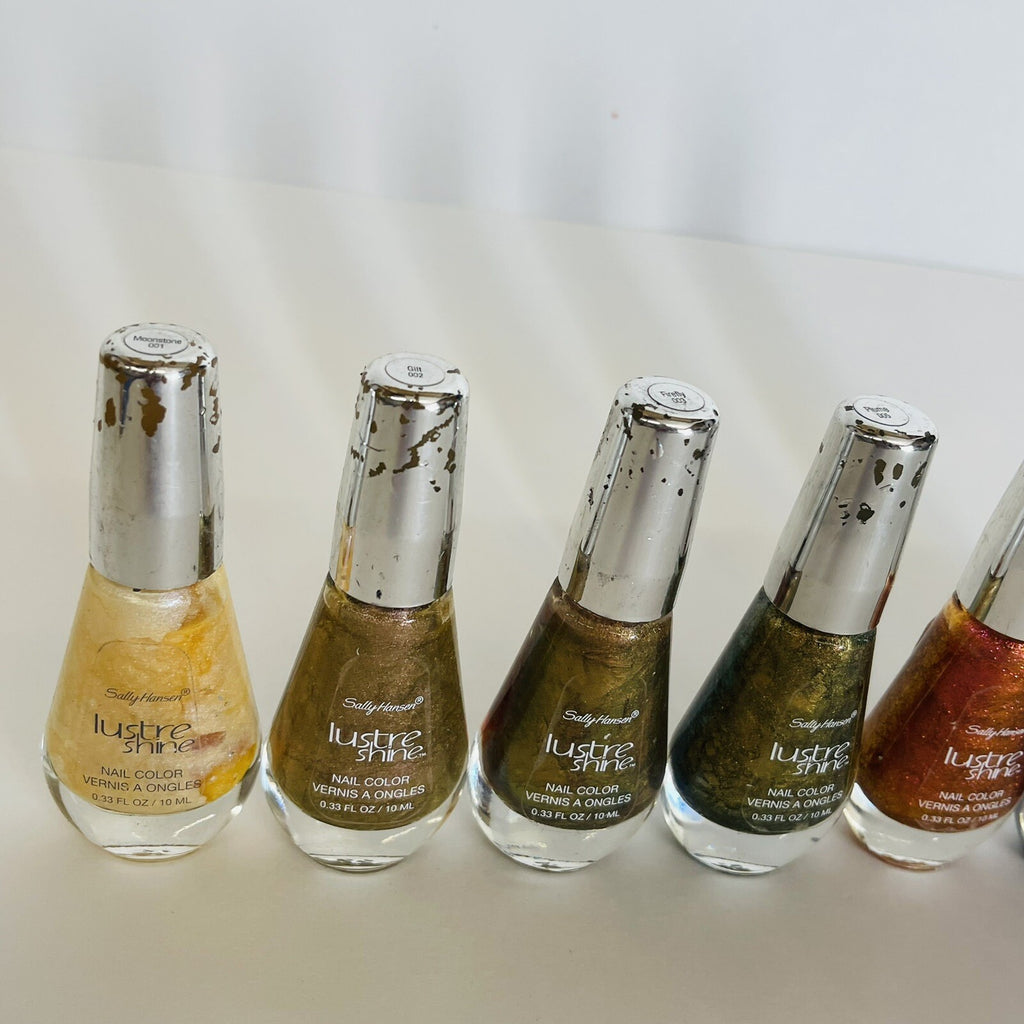 Set of 7 Shiny Multicolor Nail Polishes - Lustre Shine & Peeling Cap