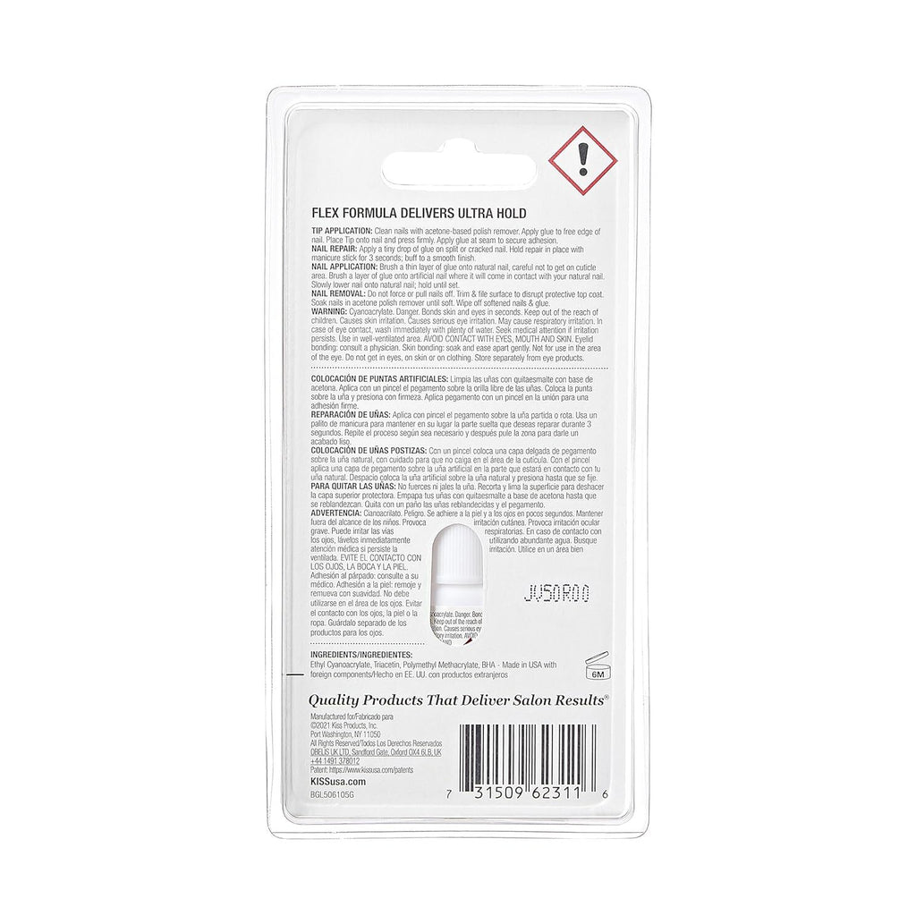 Fast Drying Nail Glue with Brush-On Applicator for Artificial Nails & Repairs