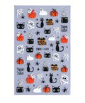 Halloween Embossed Nail Stickers Self-Adhesive 3D Spooky Nail Decals Sheet