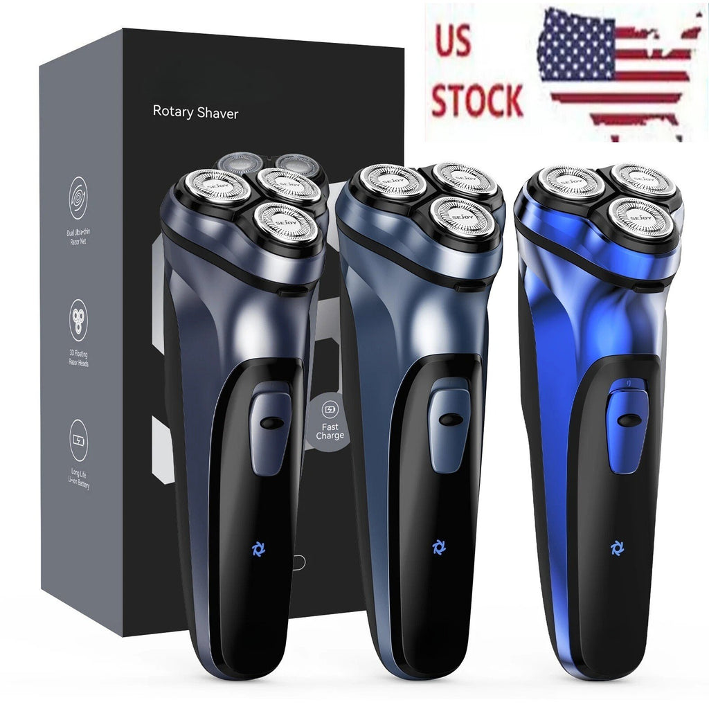 Men's Rechargeable Waterproof Electric Shaver with Trimmer for Face & Beard