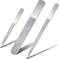 Metal Diamond Nail File Set - 3 Pack Stainless Steel Pedicure & Manicure Tools
