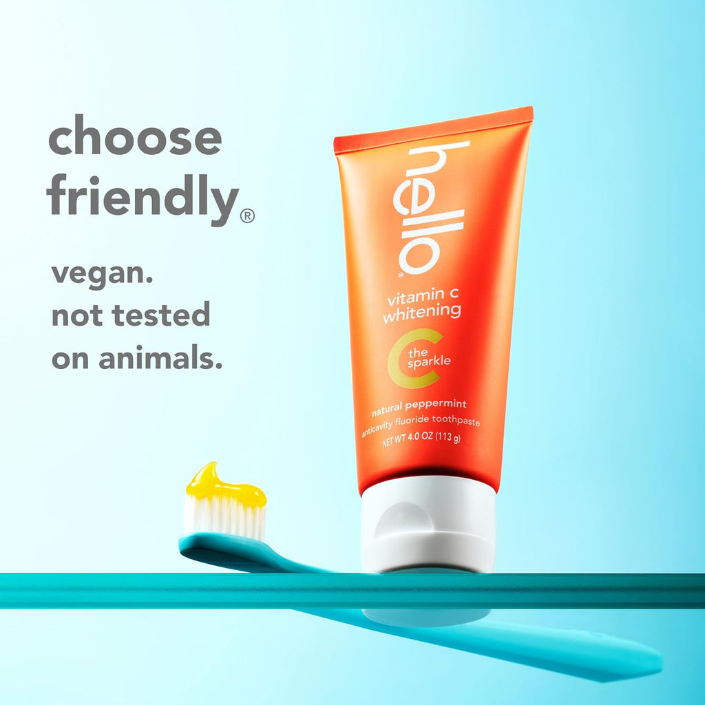 Vitamin C Whitening Toothpaste with Fluoride - Natural Peppermint 4 oz - 2 Pack