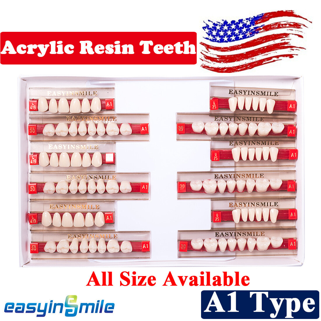 Dental Acrylic Resin Denture Teeth Set for Professional Use - 84/96 pcs