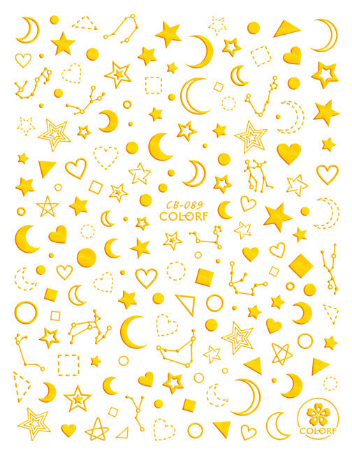Galaxy Constellation Nail Stickers Set - 3D Star Moon Sun Meteor French Tips