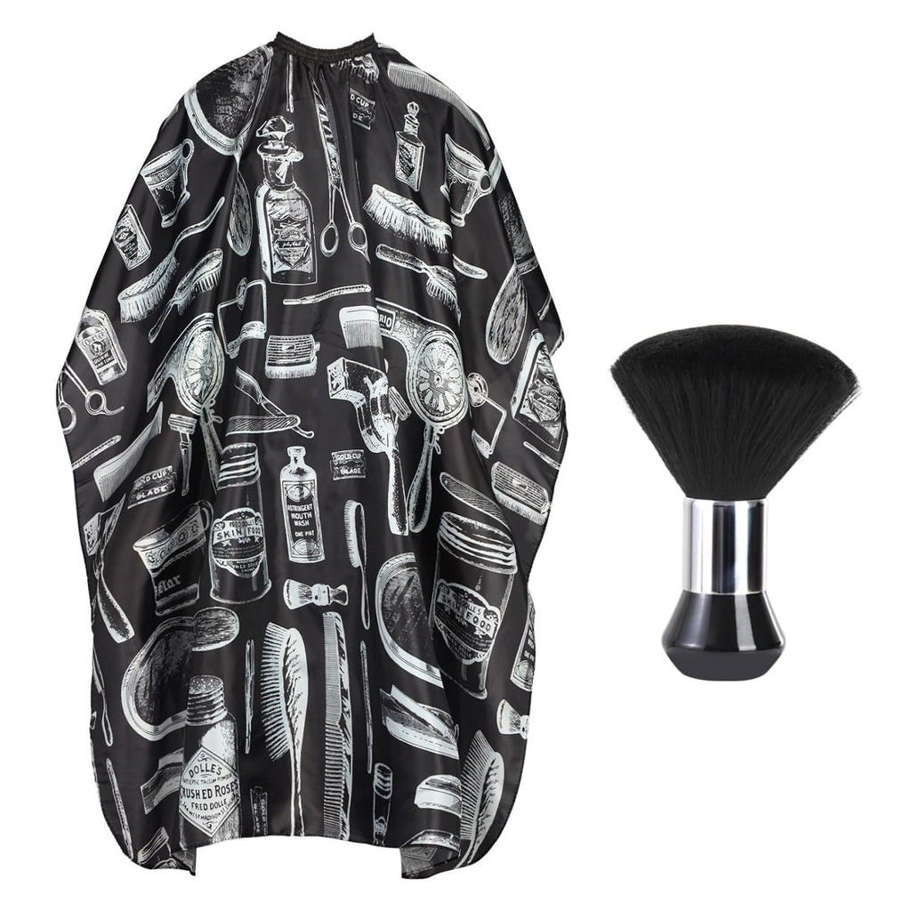 Hair Cutting Cape with Neck Duster Brush Large Salon Barber Set