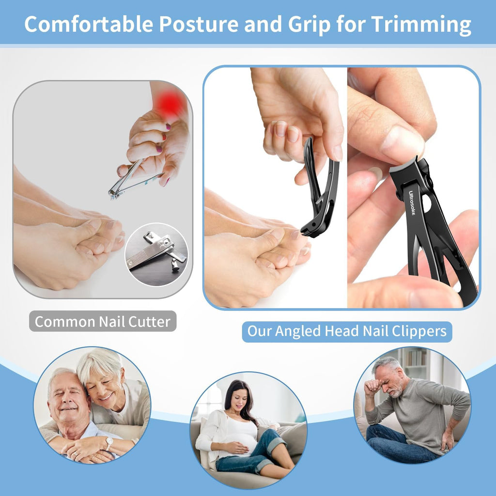 Toenail Clippers for Seniors Men - Long Handle Angled Toe Nail Cutter