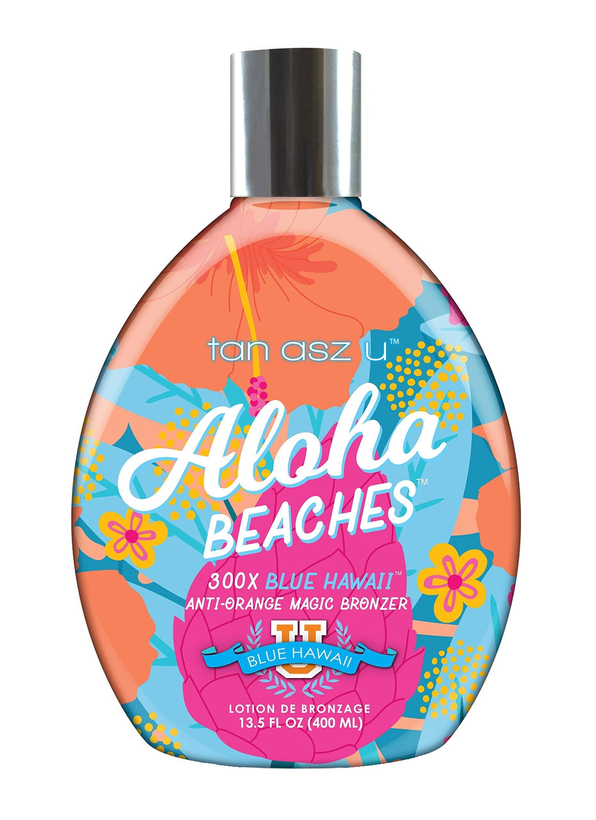 Blue Hawaii Bronzer Tanning Lotion 13.5 oz - Anti-Orange Skin Tone Corrector