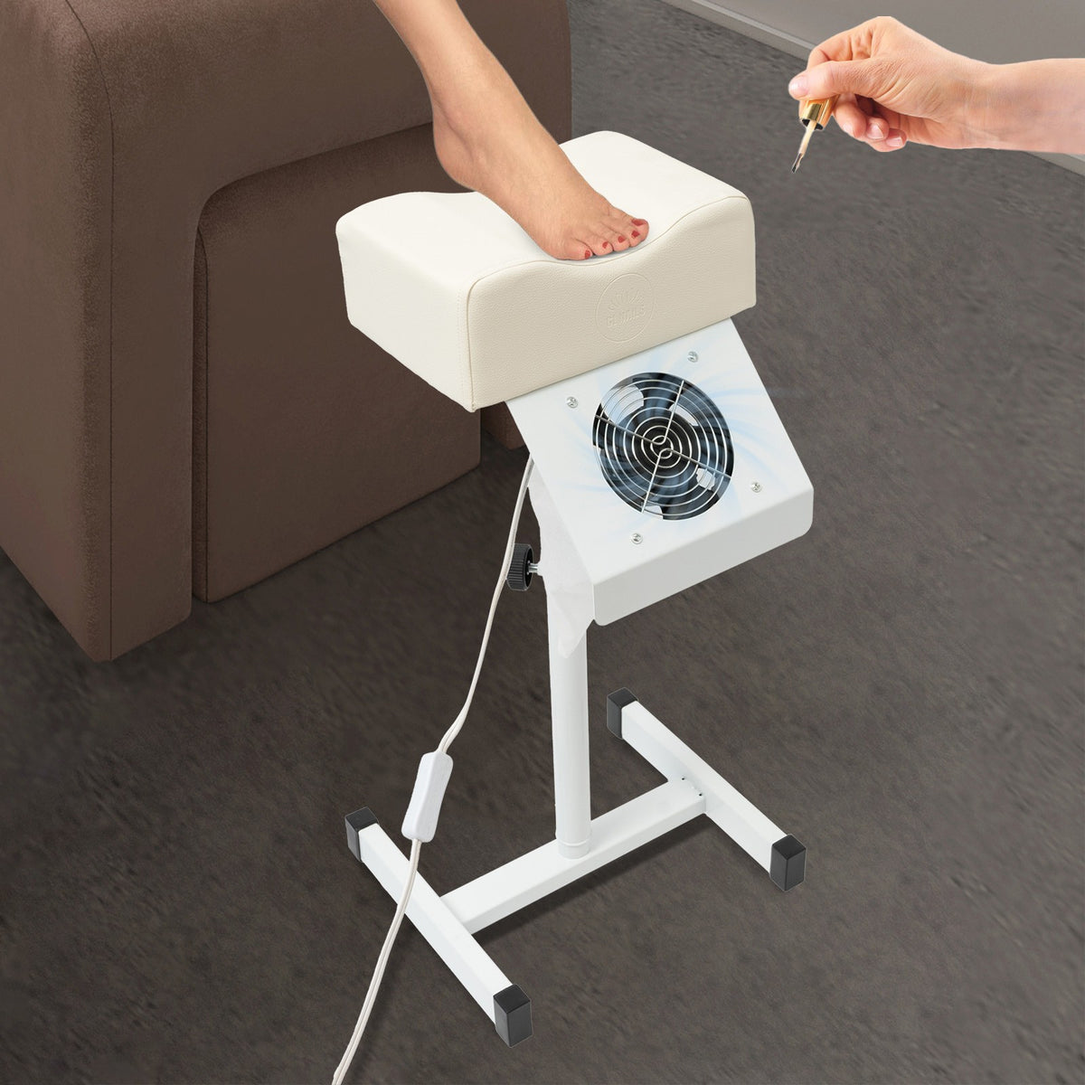 Adjustable Nail Salon Footrest Chair with Vacuum Cleaner - Freestanding