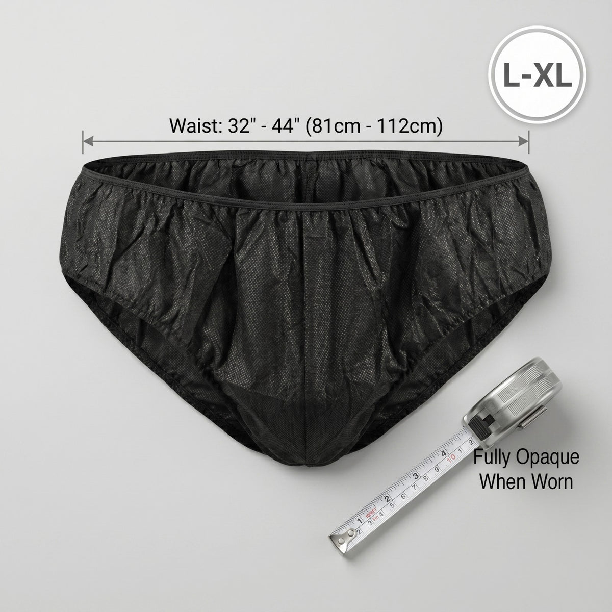Men's Disposable Briefs Underwear Pack for Spa, Waxing & Tanning - Black 30 pcs