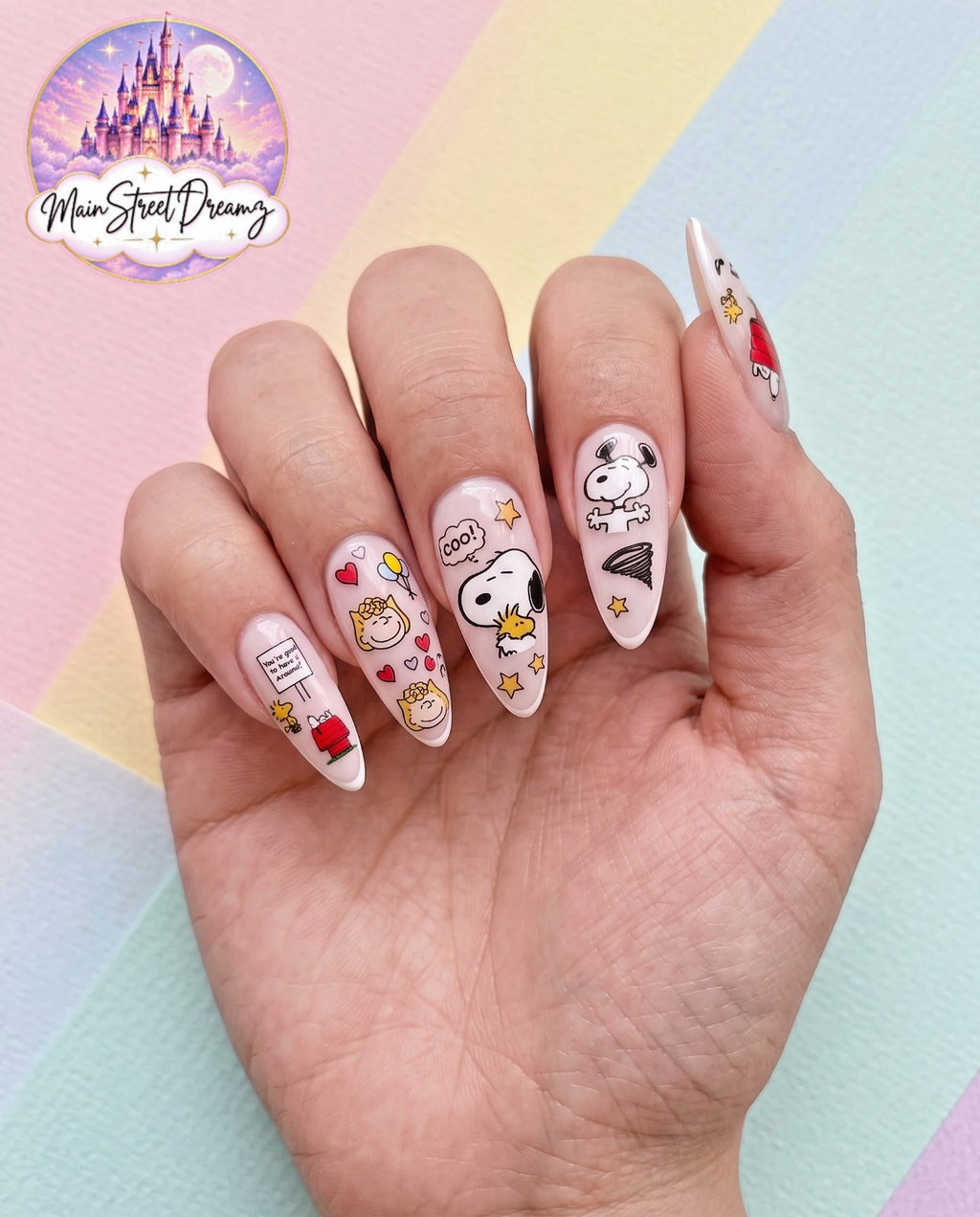 3D Snoopy Nail Decals Set - Character Nail Art Stickers for Manicure