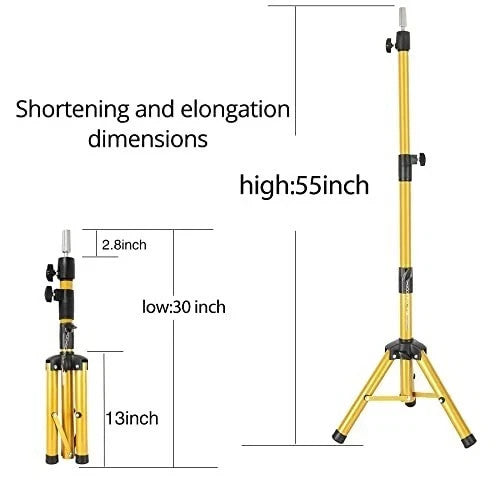 Heavy Duty 55-Inch Wig Stand Tripod for Hairdressing & Styling