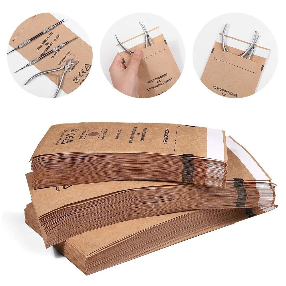 Disposable Nail Sterilizer Bags for Manicure & Salon Disinfection 50-100PCS