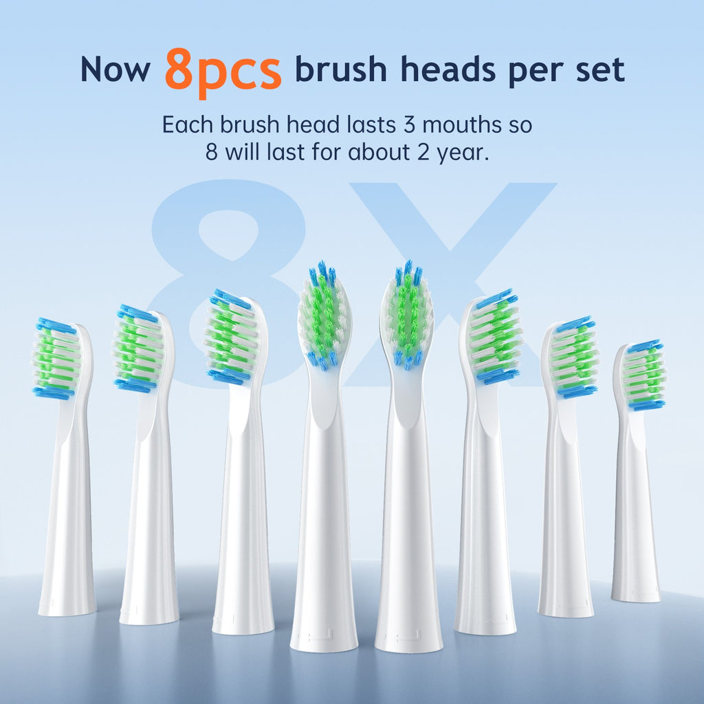 Electric Toothbrush with 8 Brush Heads & 5 Modes - Rechargeable & Waterproof