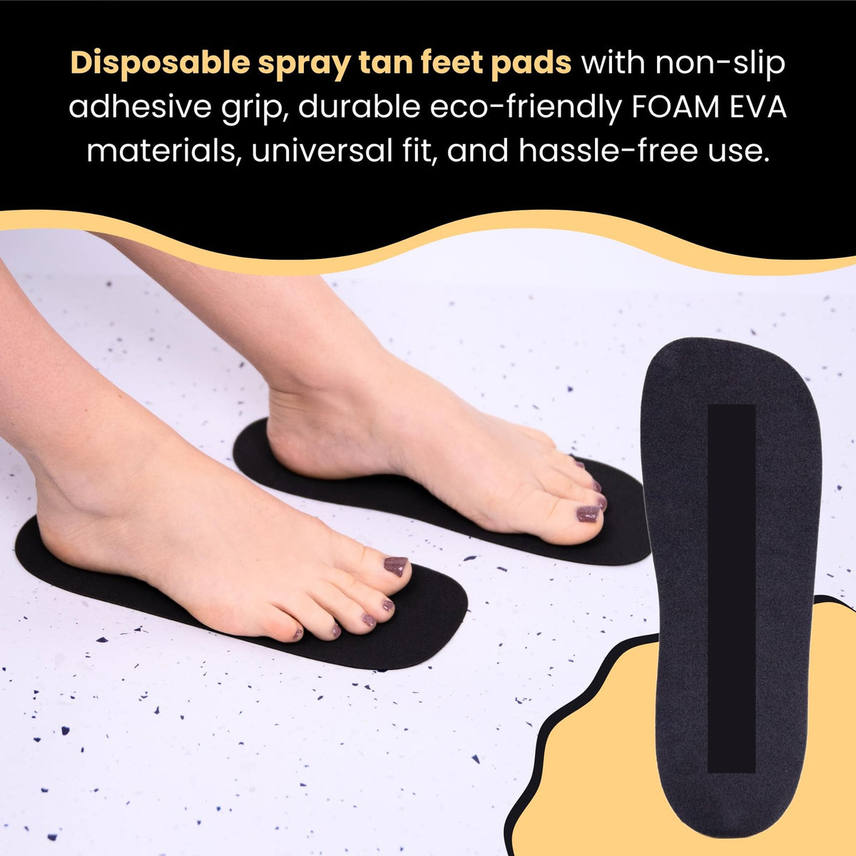 Disposable Spray Tan Feet Pads - 30 Pairs Non-Slip Foam Foot Protectors