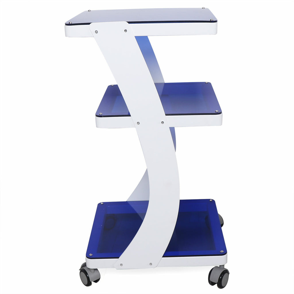 3-Tier Rolling Trolley Cart for Beauty Salon Spa Home Storage with Silent Wheels