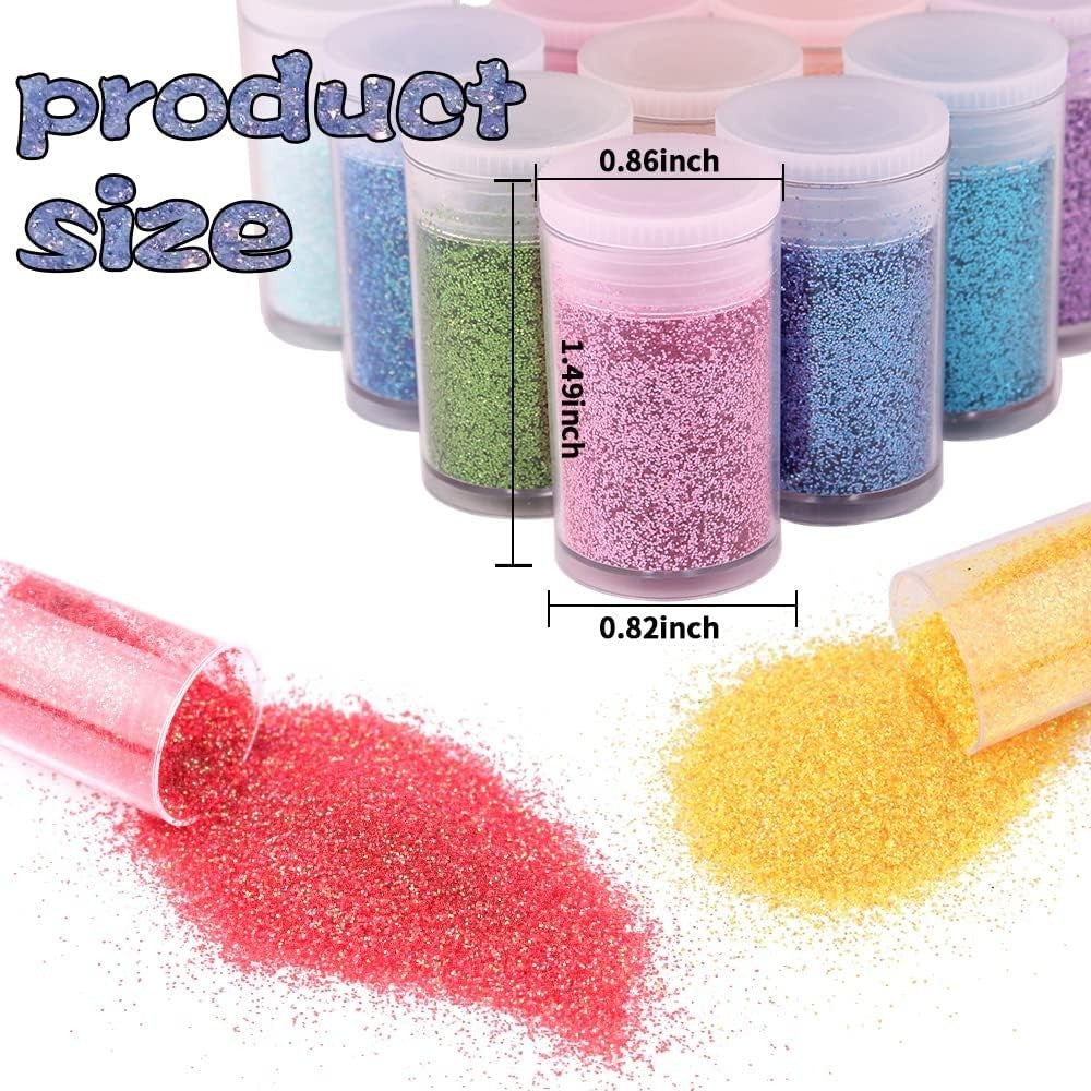 Holographic Glitter Powder Set - 45 Colors Fine Craft and Makeup Glitter