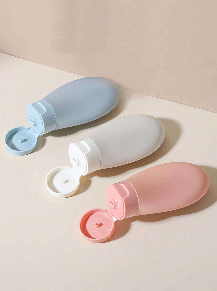3-Pack Refillable Silicone Travel Bottles Set 2oz Leak-Proof Toiletries