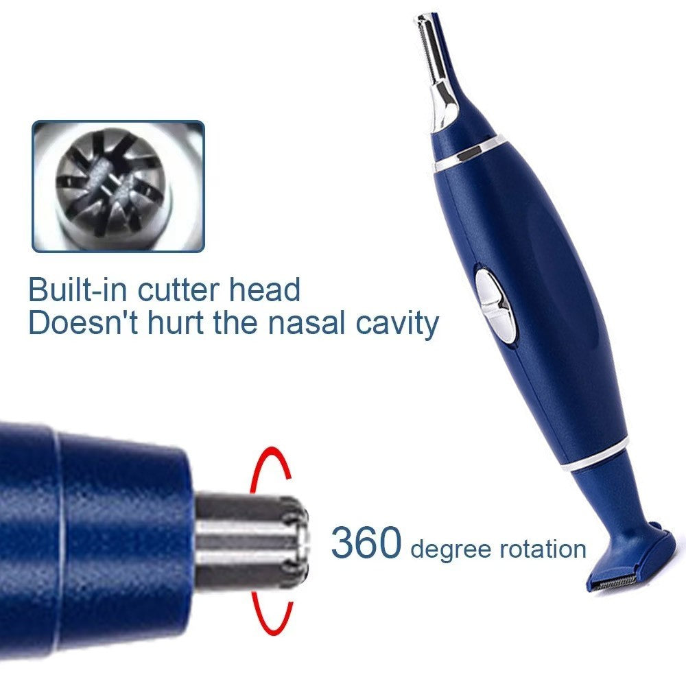 Men 3-in-1 Electric Nose Ear & Eyebrow Hair Trimmer - Facial Grooming Kit