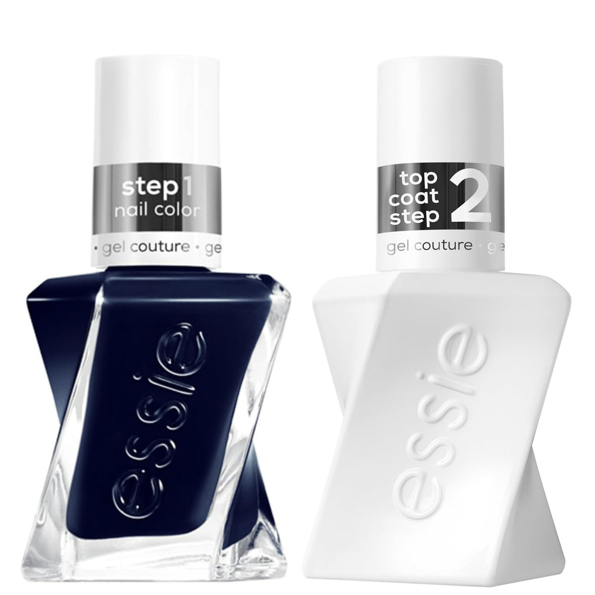 Essie Gel Couture Nail Polish Kit Caviar Bar & Top Coat 0.46 oz Each