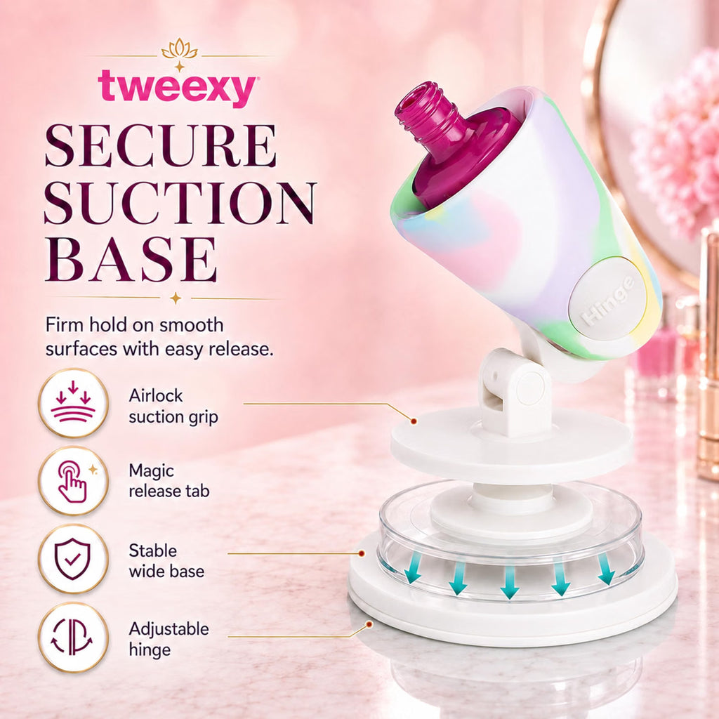Hinge Nail Polish Holder with Smartgrip Technology - Mess-Free, Adjustable for All Bottles