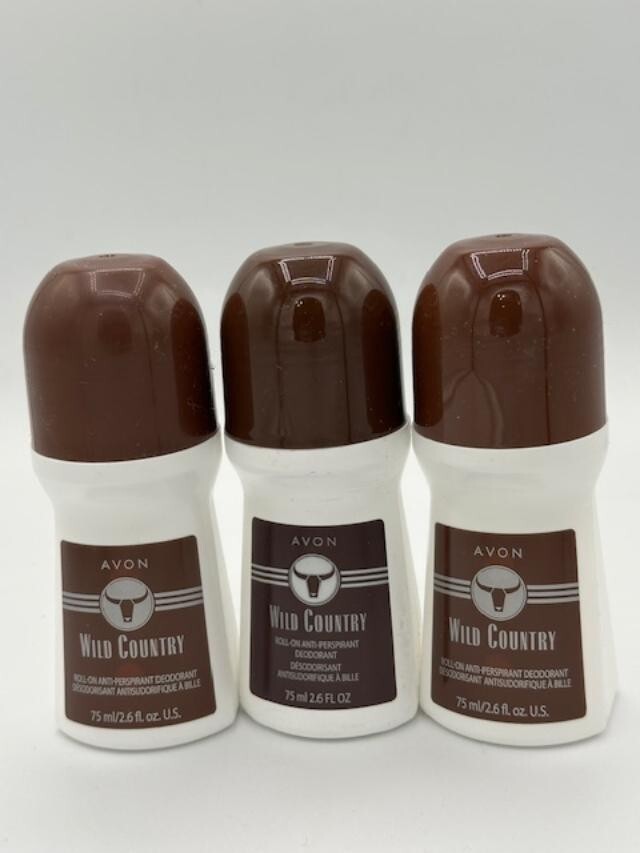 Avon Wild Country Roll-On Deodorant Bonus Size 2.6 oz 3-Pack