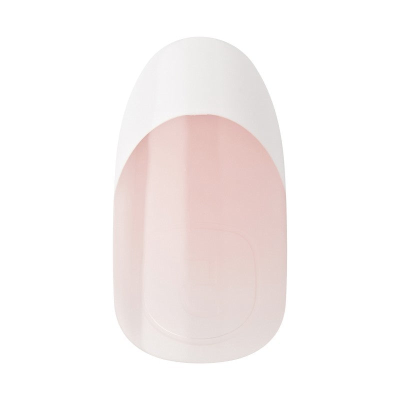 Gel Nail Kit with LED Lamp - Medium Oval Fake Nails, French Style, 34 Pieces
