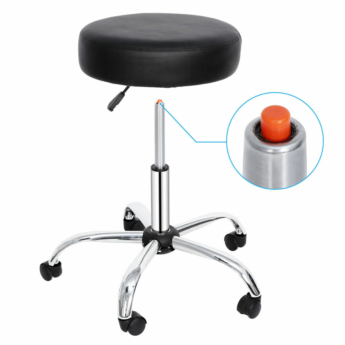 Adjustable Hydraulic Salon & Spa Stool with Swivel & Rolling Base