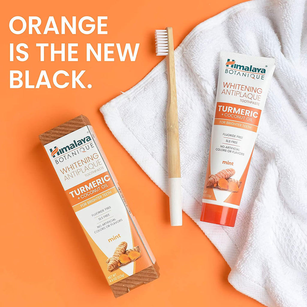 Himalaya Botanique Turmeric Whitening Antiplaque Toothpaste Pack of 4