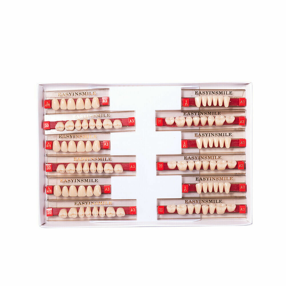 Complete Dental Denture Teeth Set Acrylic Resin Full Upper & Lower A1/A2/A3