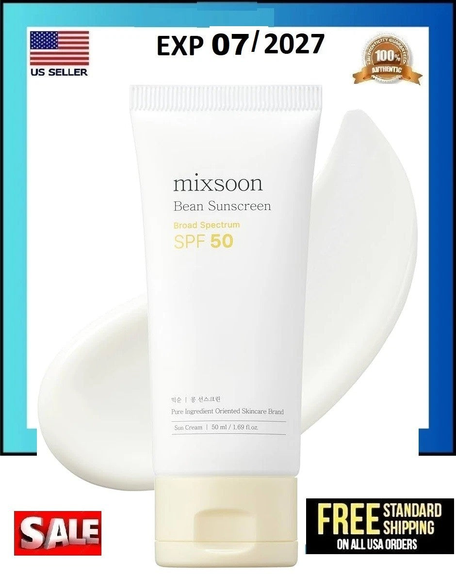 mixsoon SPF 50 Broad Spectrum Sun Cream - Lightweight Korean Sunscreen 50ml