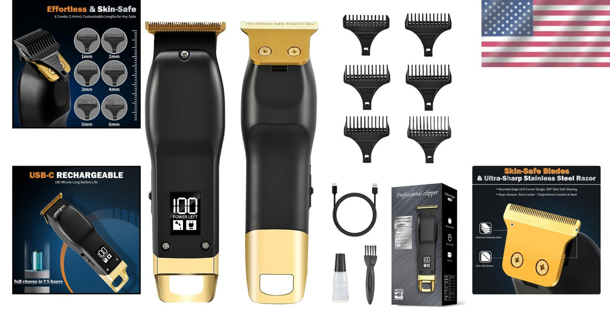 Rechargeable Men's Grooming Trimmer for Edging and Outlining