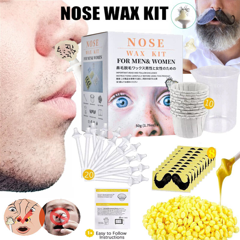 Nose Hair Waxing Kit for Men and Women - Painless Hair Removal Set