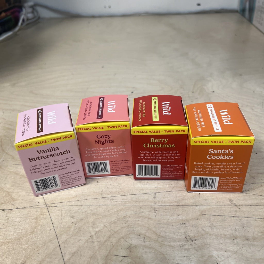 Deodorant Refills Set of 4 - 2.8 oz Each for Wild Cosmetics