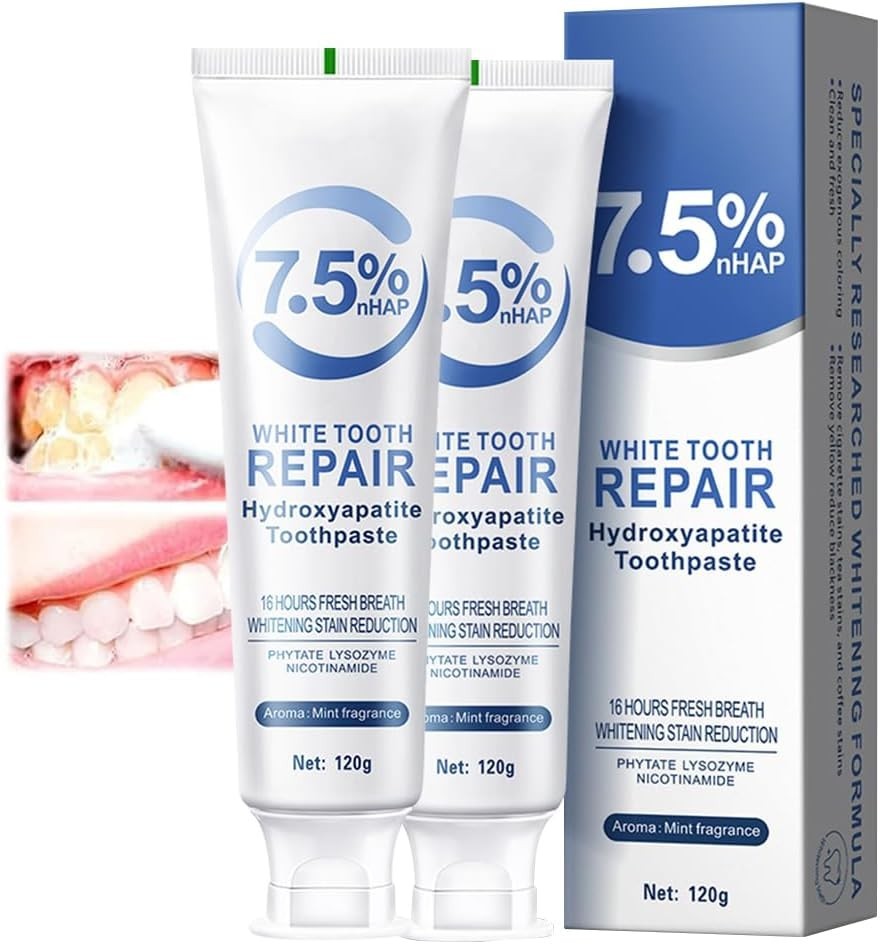 Nano Hydroxyapatite Toothpaste for Whitening & Enamel Repair - 4oz, Fluoride-Free