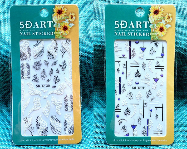 Flower Leaf Lace Geometric Nail Art Stickers for Manicure DIY NS24