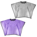 Waterproof Salon Shampoo Cape with Adjustable Neck - Black & Purple