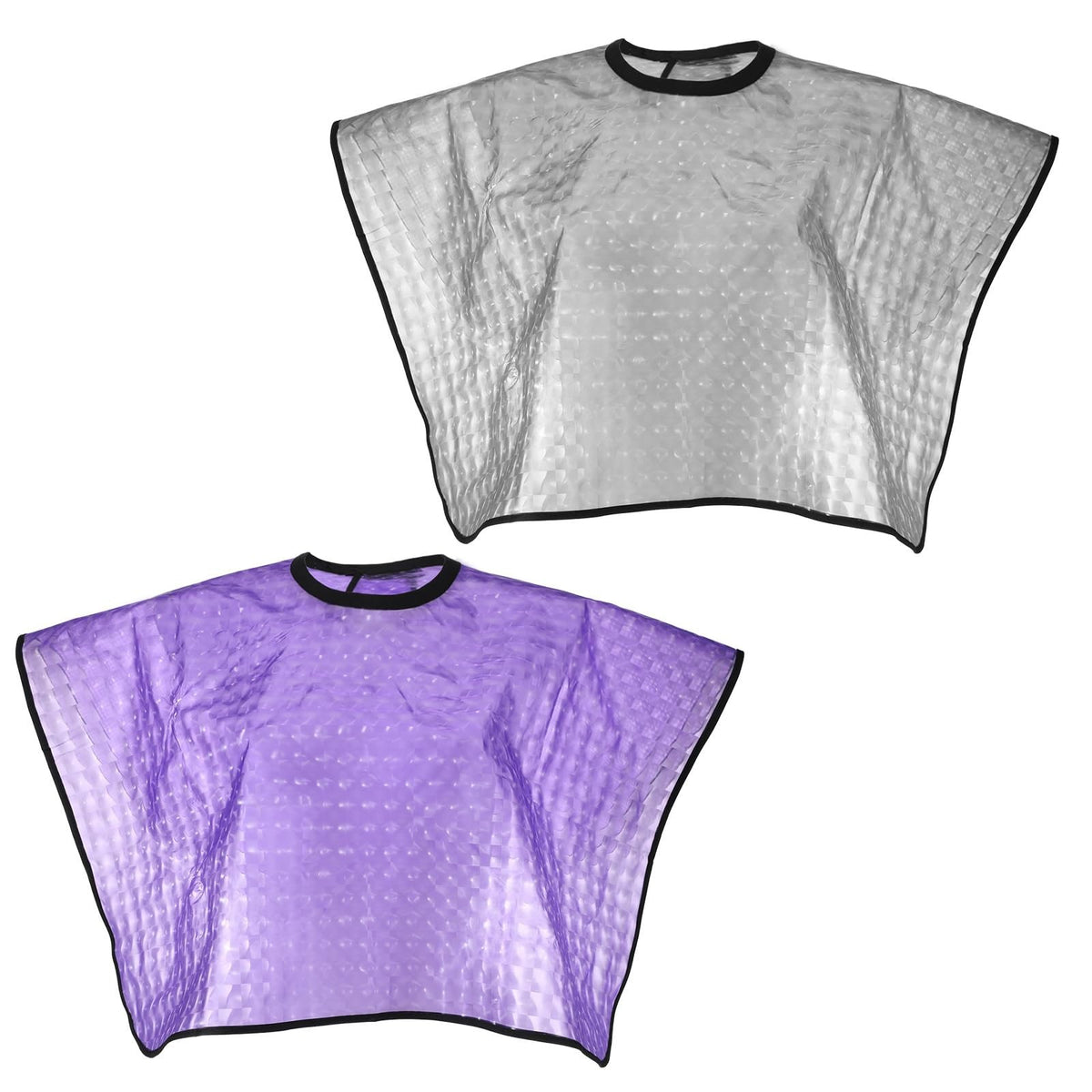 Waterproof Salon Shampoo Cape with Adjustable Neck - Black & Purple