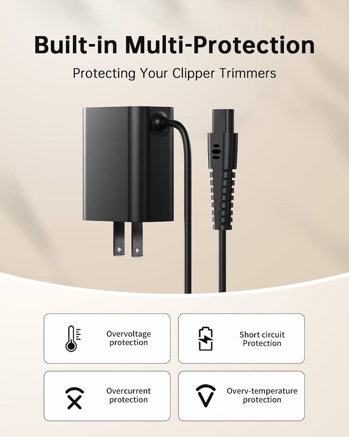 4.5V Replacement Charger for BaBylissPRO FX Series Trimmers – 2-Pin
