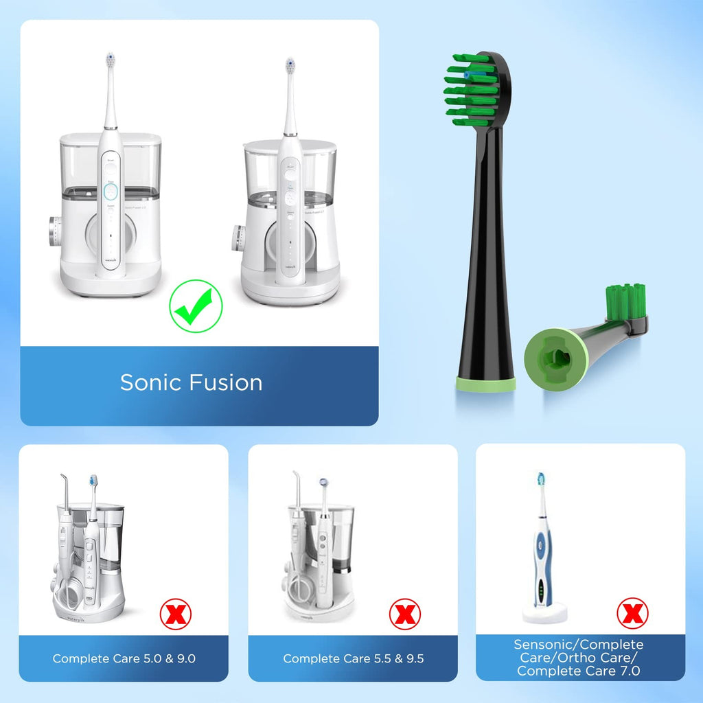 Replacement Toothbrush Heads for All Models - Pack of 5 Black